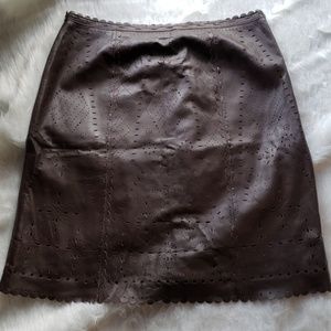Womens Worth 100% brown leather skirt